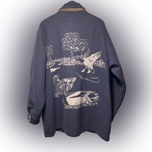 Vintage 80s Pendleton Beaver State Wool Jacket Western Duck Print Men’s Size XL